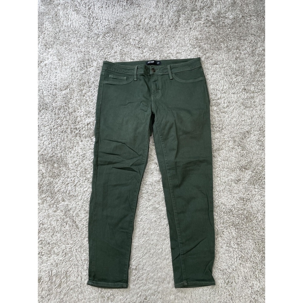 Just Black Jeans Womens 31P Green Skinny Denim Made in USA Five Pocket - Picture 1 of 10